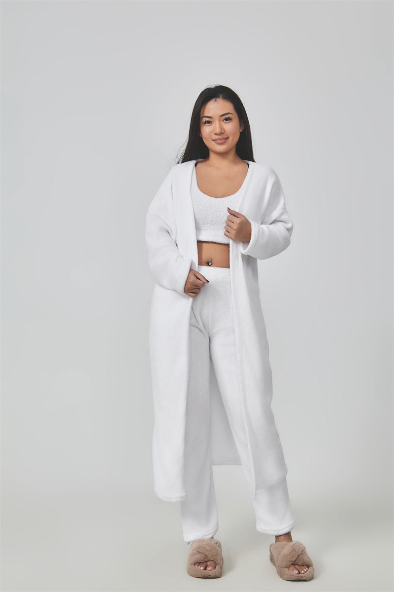 Cozy Pajama Set, 3 Piece Lounge Set, Cute Loungewear, Warm Suit Sets, Matching Set, Lounge Set, 3 Piece Pant Sets, Women