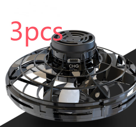 Mini Fingertip Gyro Interactive Decompression Toy Drone LED Ufo Type Flying Helicopter Spinner Toy Kids