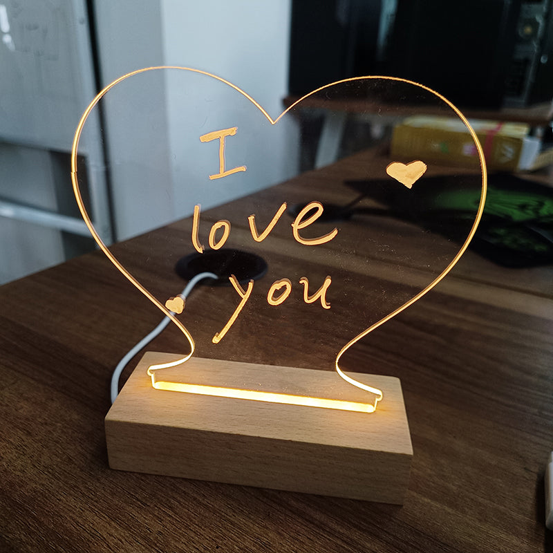 Creative Note Board Creative LED Night Light USB Message Board Holiday Light With Pen Gift For Children Girlfriend Decor